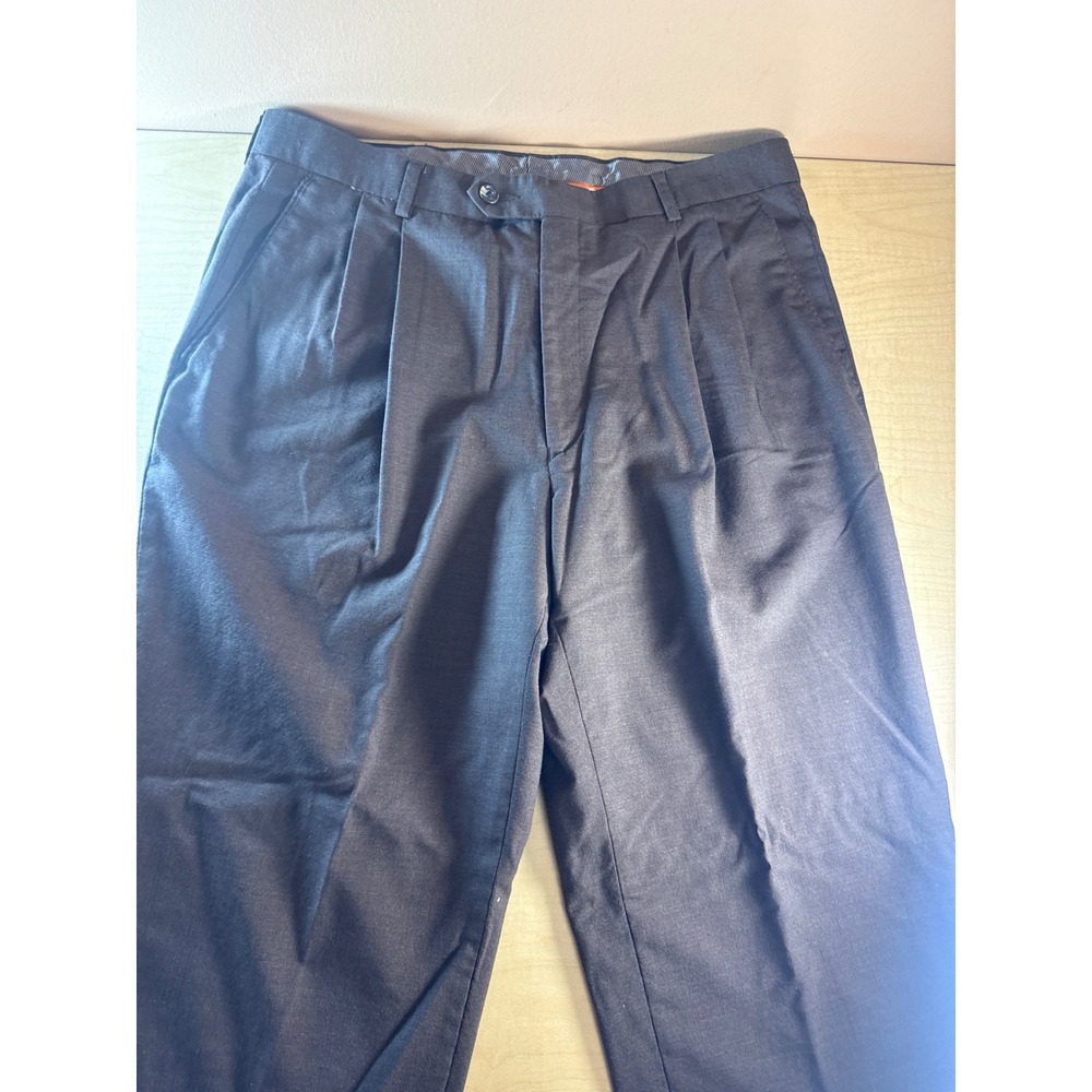 Sette Ponti Mens Pleated Dress Pants Charcoal Gray Trousers 36x38